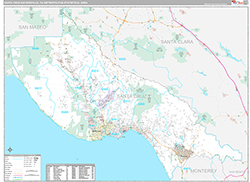 Santa Cruz-Watsonville Metro Area Wall Map Premium Style 2026